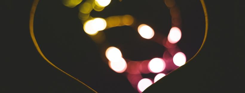 Photo of fairy lights shaped into a heart