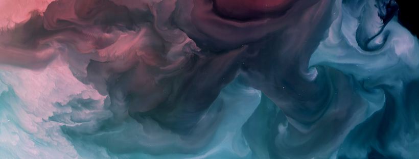 Abstract flowing pink, blue and grey gradient photo of sediment in the Gulf of Mexico off the Louisiana coast.