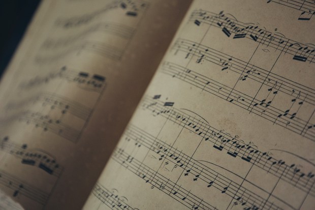 Close-up photo of sheet music.